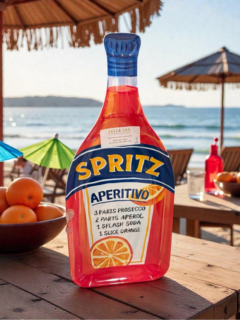 Spritz Aperitivo Bottle platter - Orange & Blue
